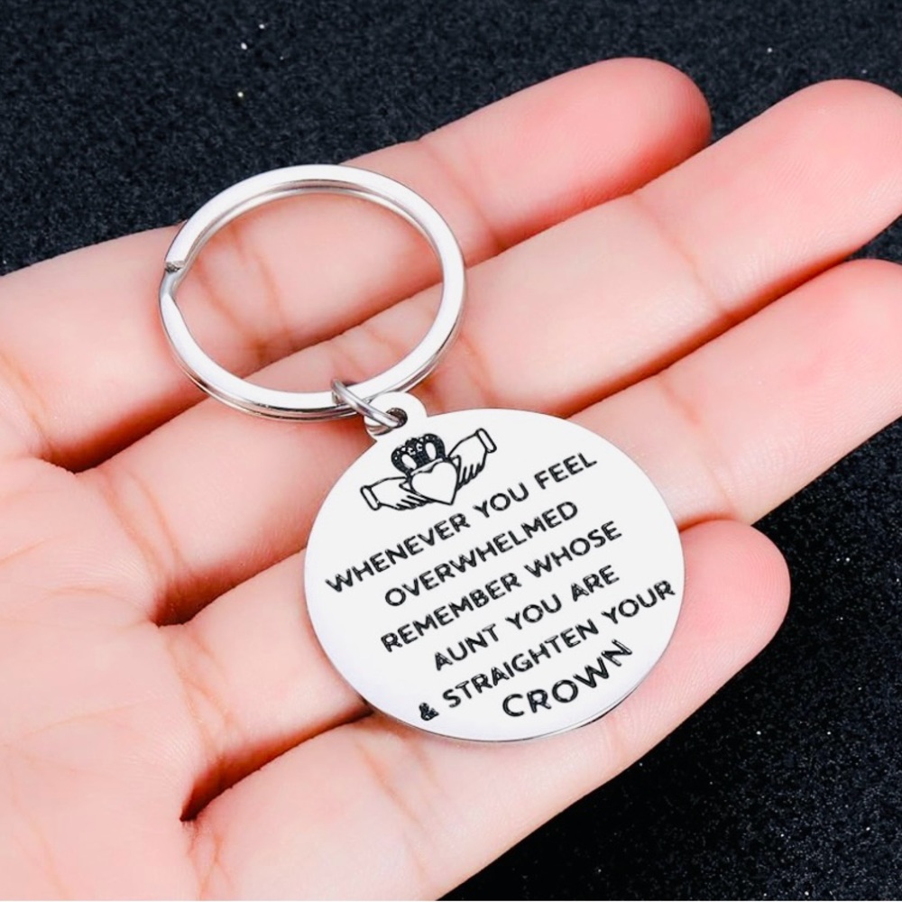 Keychain in Stainless Steel with Inspirational Message about Aunts NWT - Picture 4 of 5